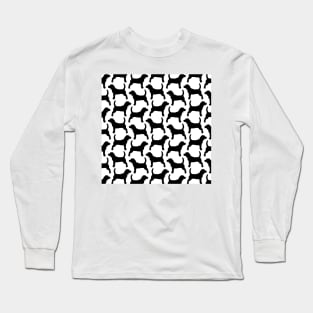 Black Beagle Pattern Small Long Sleeve T-Shirt